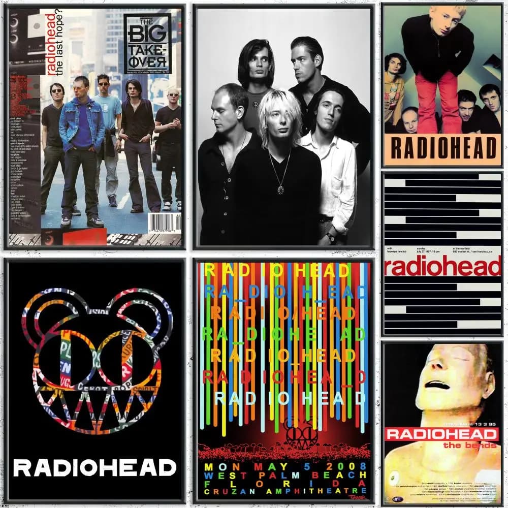 Art Rock Band Radiohead Musica Pittura Calligrafia HD Tela Poster Senza pieghe Impermeabile All Space Decorazione da parete