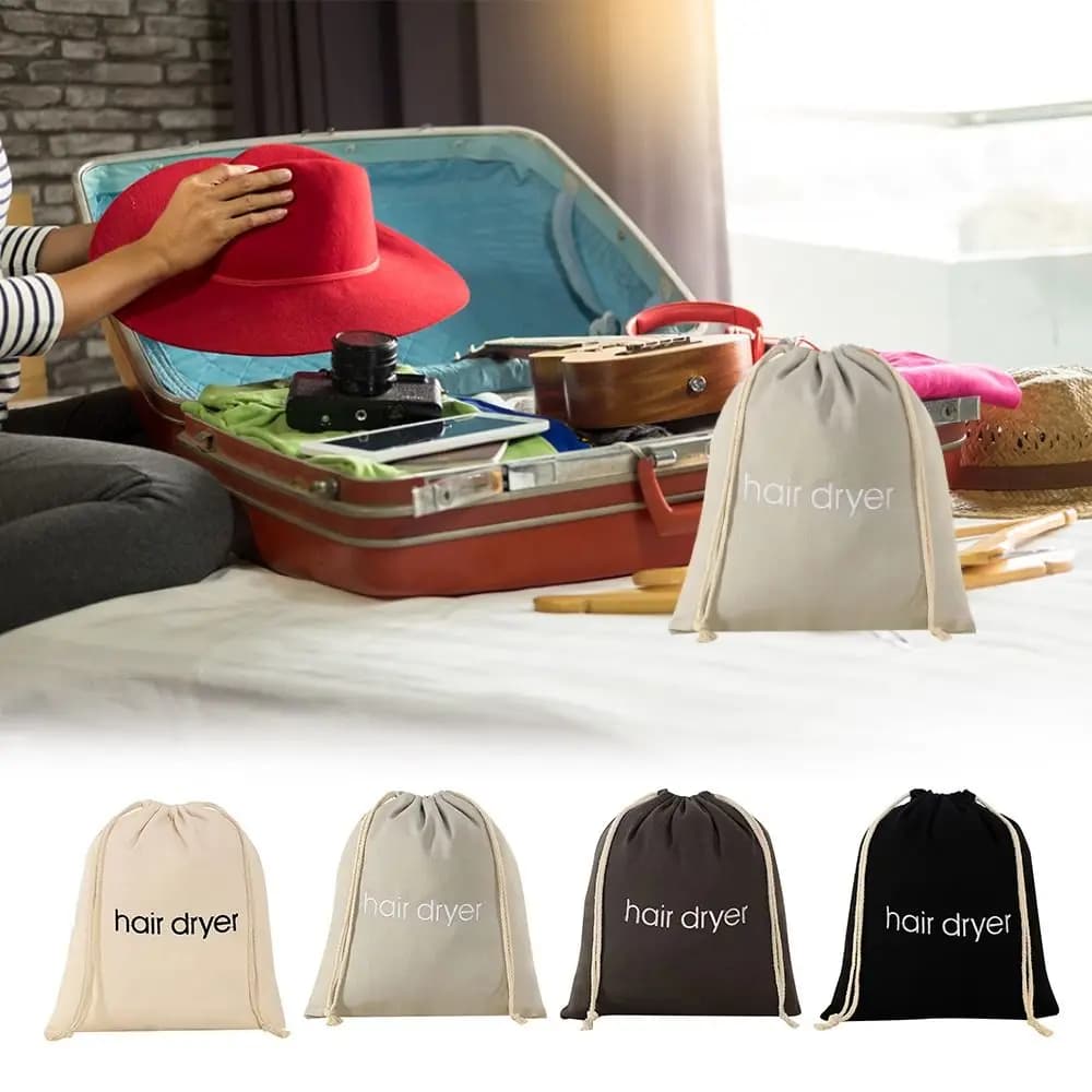 Portable Dustproof Hair Dryer Cloth Bag Drawstring Large Capacity Hair Diffuser Canvas Storage Bag
