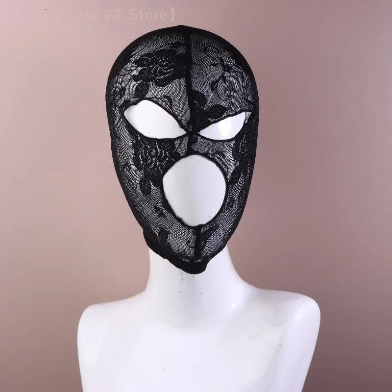 【MAX-22】1Pcs Black Lace Mask Unisex Sexy Head Mask Elastic Face Cover For Cosplay Party Performance Headgear