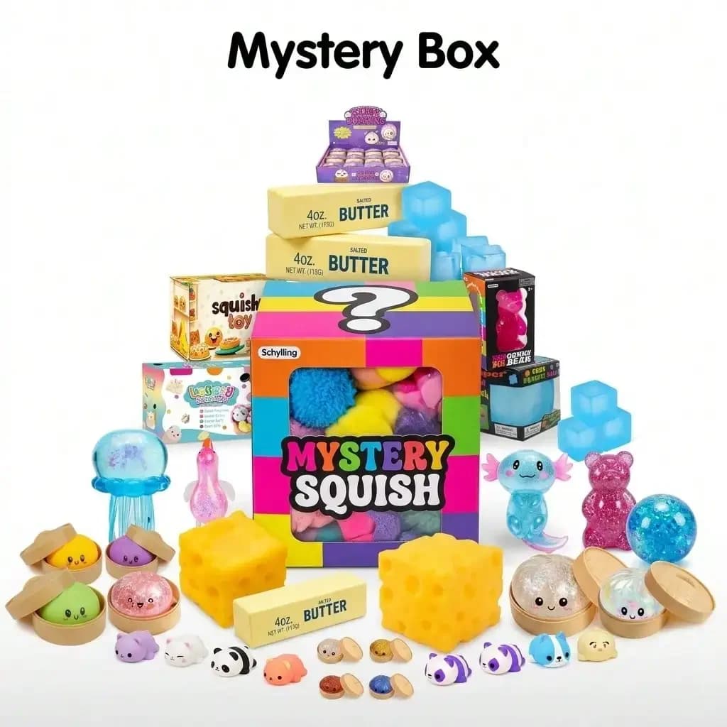 HOT 2026 100+ Styles Squishy Surprise Blind Box, Assorted Animal & Character Slow Rebound Fidget Toys, Stress Relief Sensory Play Party Favors