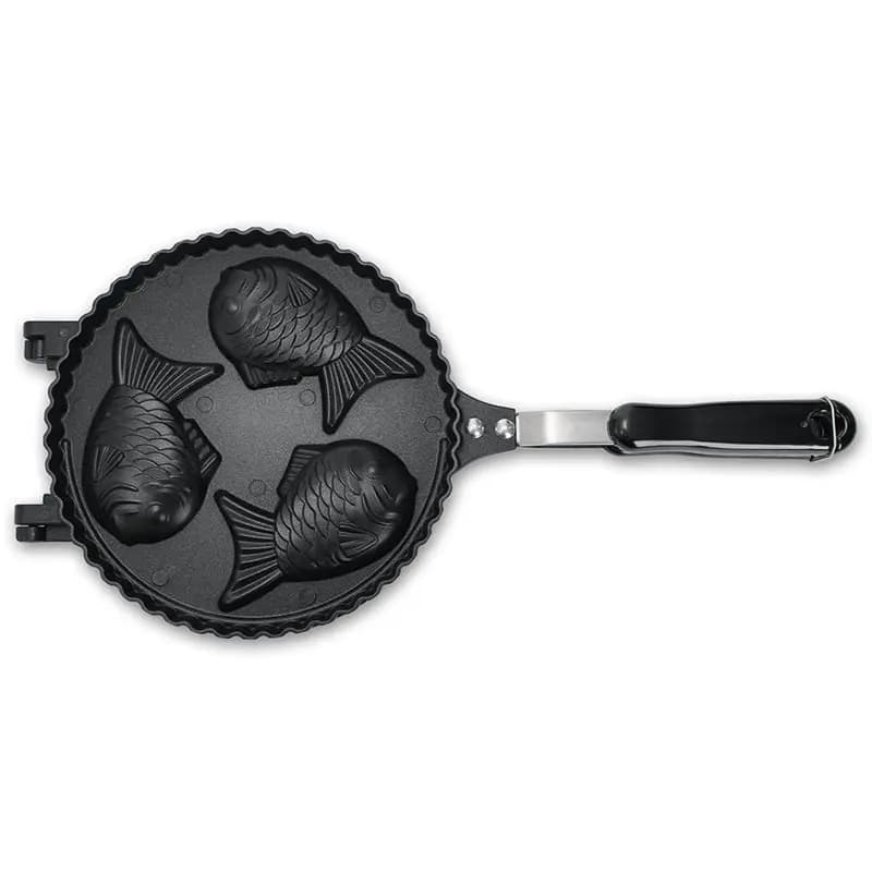 A83G-1Pc Stampo Antiaderente per Waffle e Pesce, Padella per Cuocere e Friggere, Stampo da Forno per Waffle
