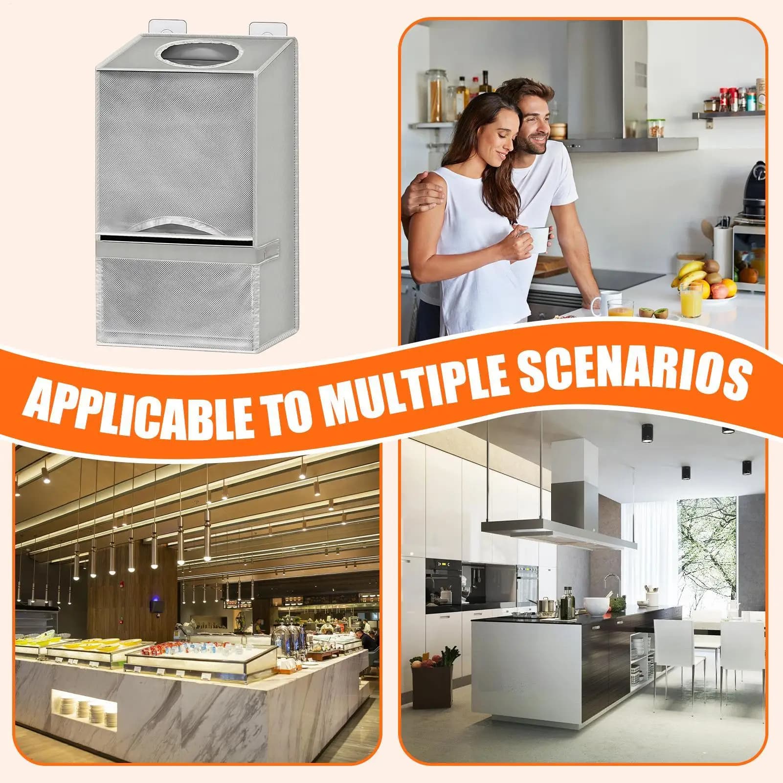 Trash Bag Dispenser Wall Mounted Large Capacity Organizer Trash Bag Roll Dispenser For Kitchen Bathroom Laundry Pantry Garage