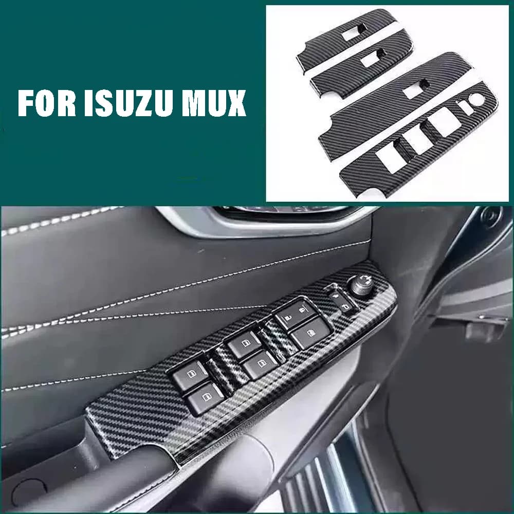 Per Isuzu MU-X MUX Finestra di Automobile Ascensore di Vetro Pulsante Interruttore Sul Pannello di Rivestimento Accessori Auto Adesivi 2018 2019 2020 2022 2023 2024 2025