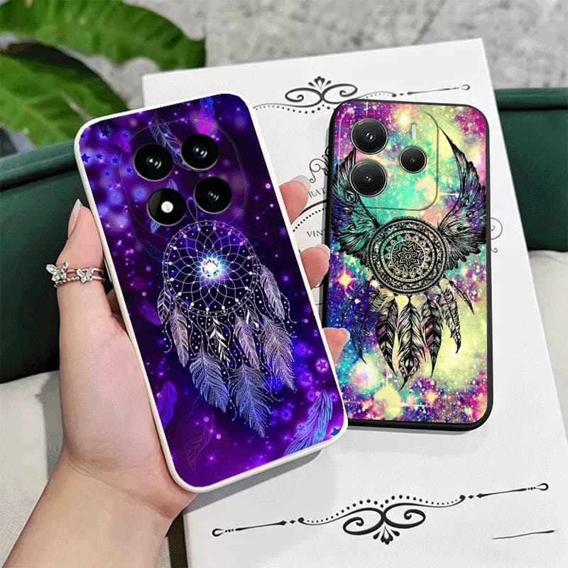 Mandala Dreamcatcher Soft Phone Case For Xiaomi Redmi Note 17 12 13 14 15 Pro Plus + 12S 11S 4G 11T 5G Black White Couple Cover