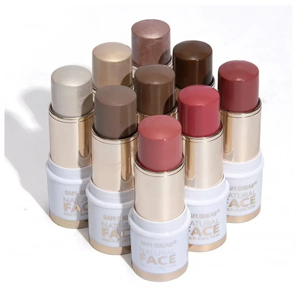 Stick per contorno evidenziato 3 in - Stick multifunzionale per scolpire il viso per fard per guance, kit di contorno portatile per tutti i toni della pelle