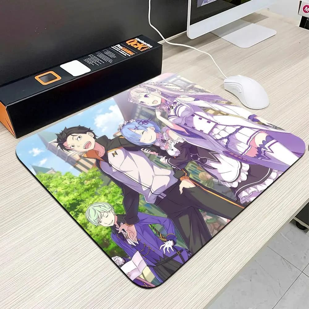 RE ZERO Rem Emilia Puzzle Mouse Pad Small Office Table Mats Computer Accessories Washable Non-slip Rubber with Precision Lock Ed