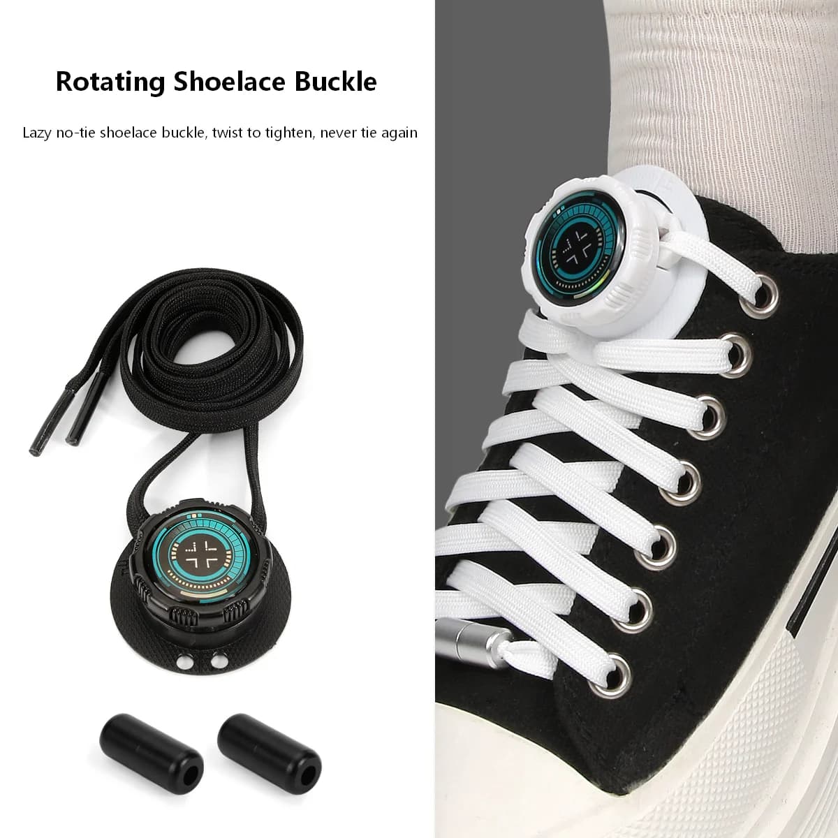 1Pair Automatic Shoelaces Without ties Install simple Swivel Buckle Laces Thick Rope Tennis Sneakers Shoelace Shoe Accessories