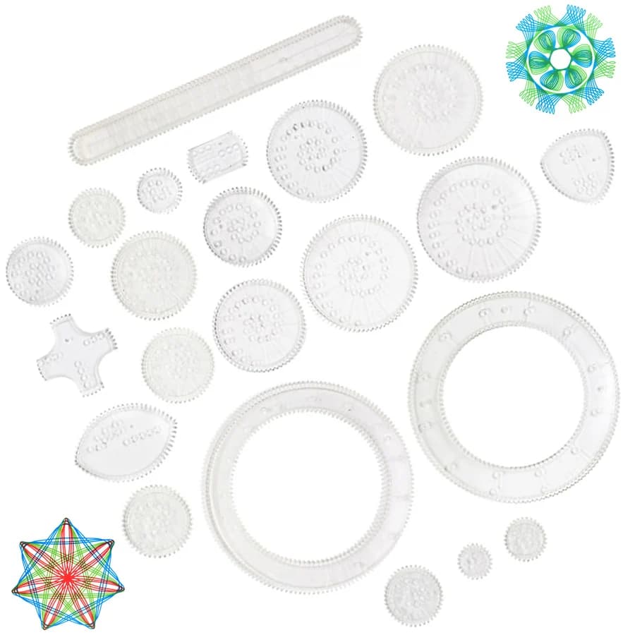 22 pieces/set geometric pattern multiform quick drawing ruler convenient rotating drawing ruler art painting tools diy handmade