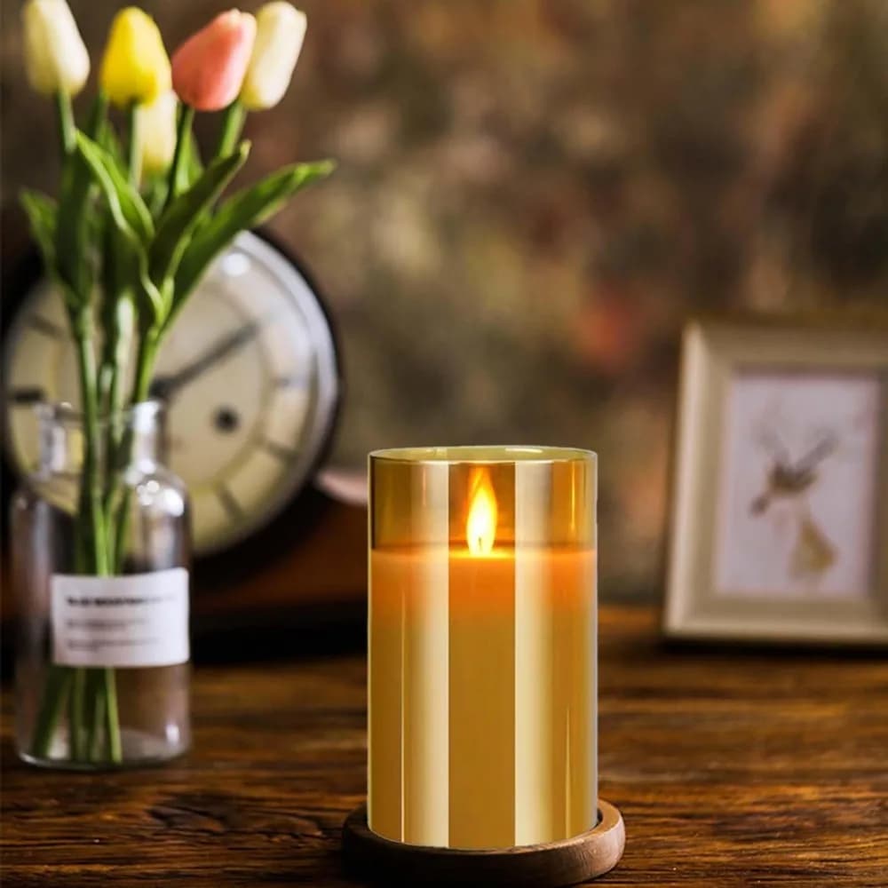 Luci LED per la Casa, Candele Elettroniche LED Decorative in Vetro, Set Completo con Telecomando e Timer per Natale e Matrimoni
