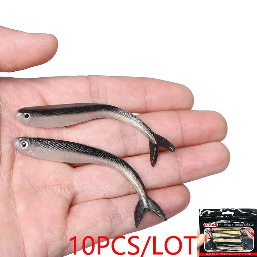 Easy Shiner Wobbler Jigging Verme Pesce Bionic Isca 80 MILLIMETRI Morbido Silicone Esche Artificiali Merci Per La Pesca Richiamo Bass Swimbait 10 PZ
