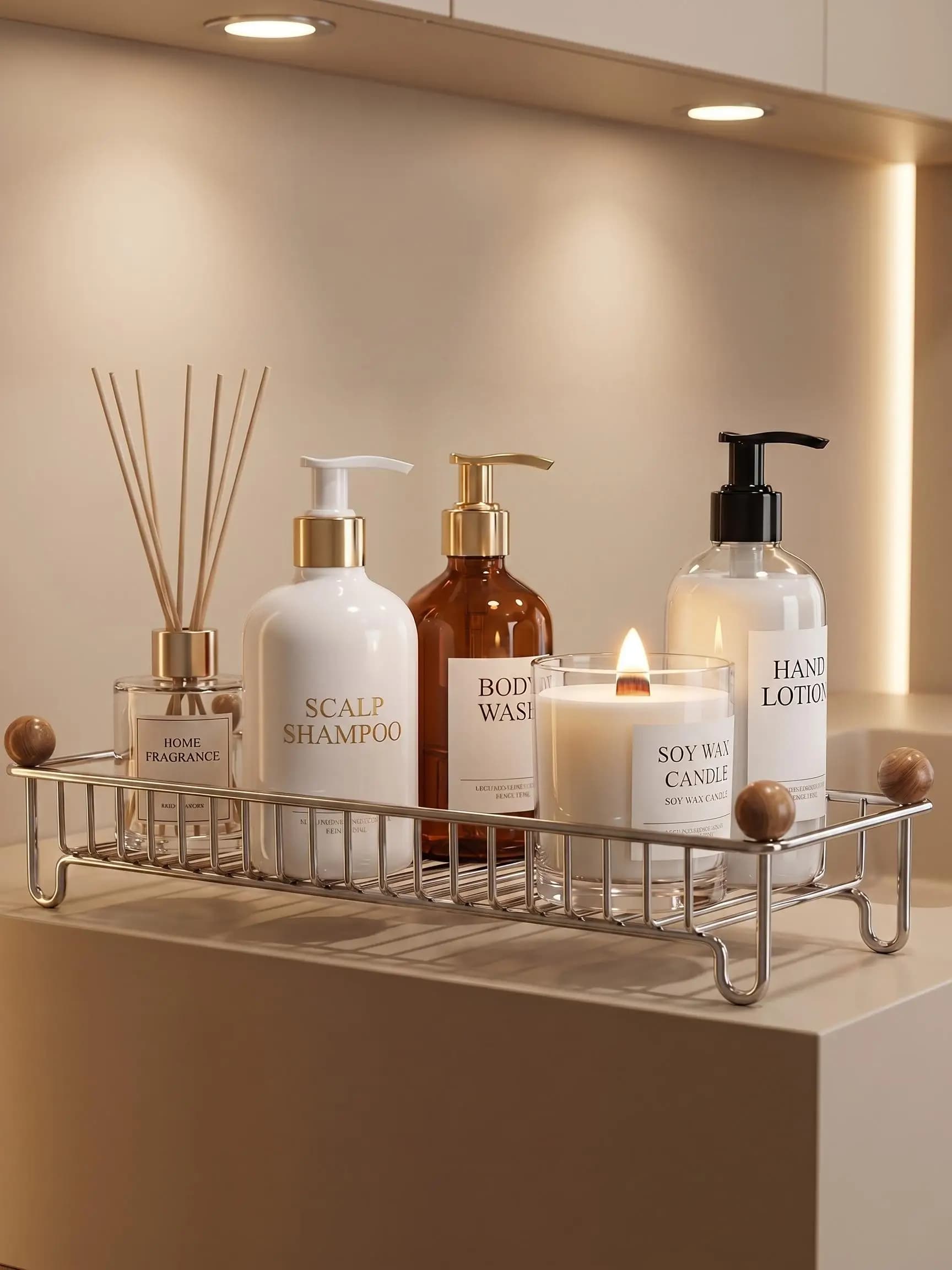 Bathroom Stainless Steel Shelf Washstand Storage Rack Cosmetic Aromatherapy Drainage Rack Toilet Bathroom Organizer