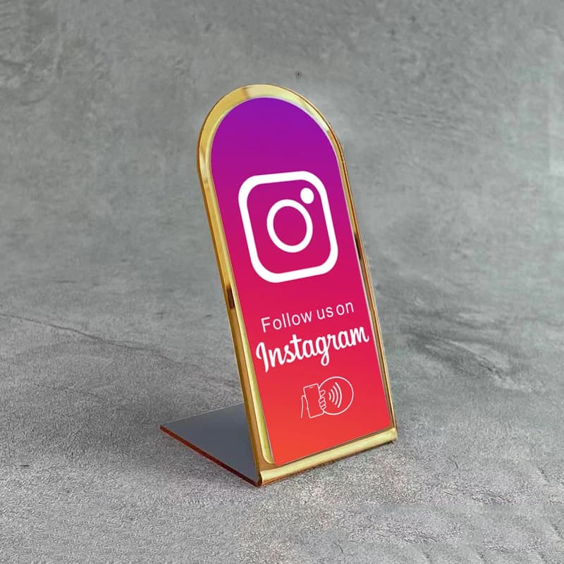 Instagram NFC Stand Google Review Supporto NFC Tap per recensioni istantanee Acrilico impermeabile