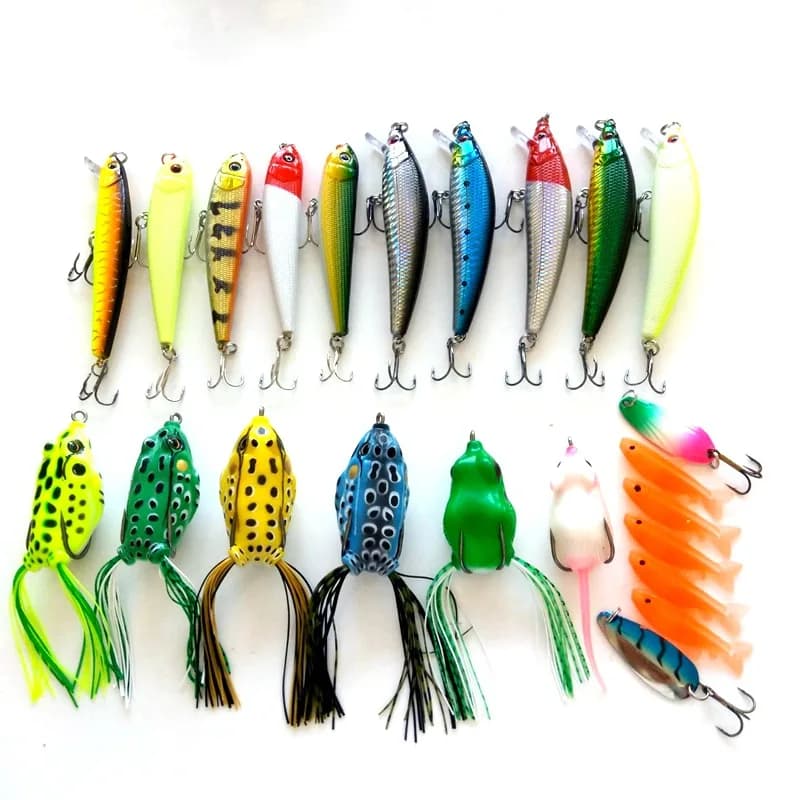 24 Pz/set Artificial Enlightenment Fishing Sea Fishing Freshwater Fishing Spigola Trolley Rana Wobbler Face Fishing baits in bait box