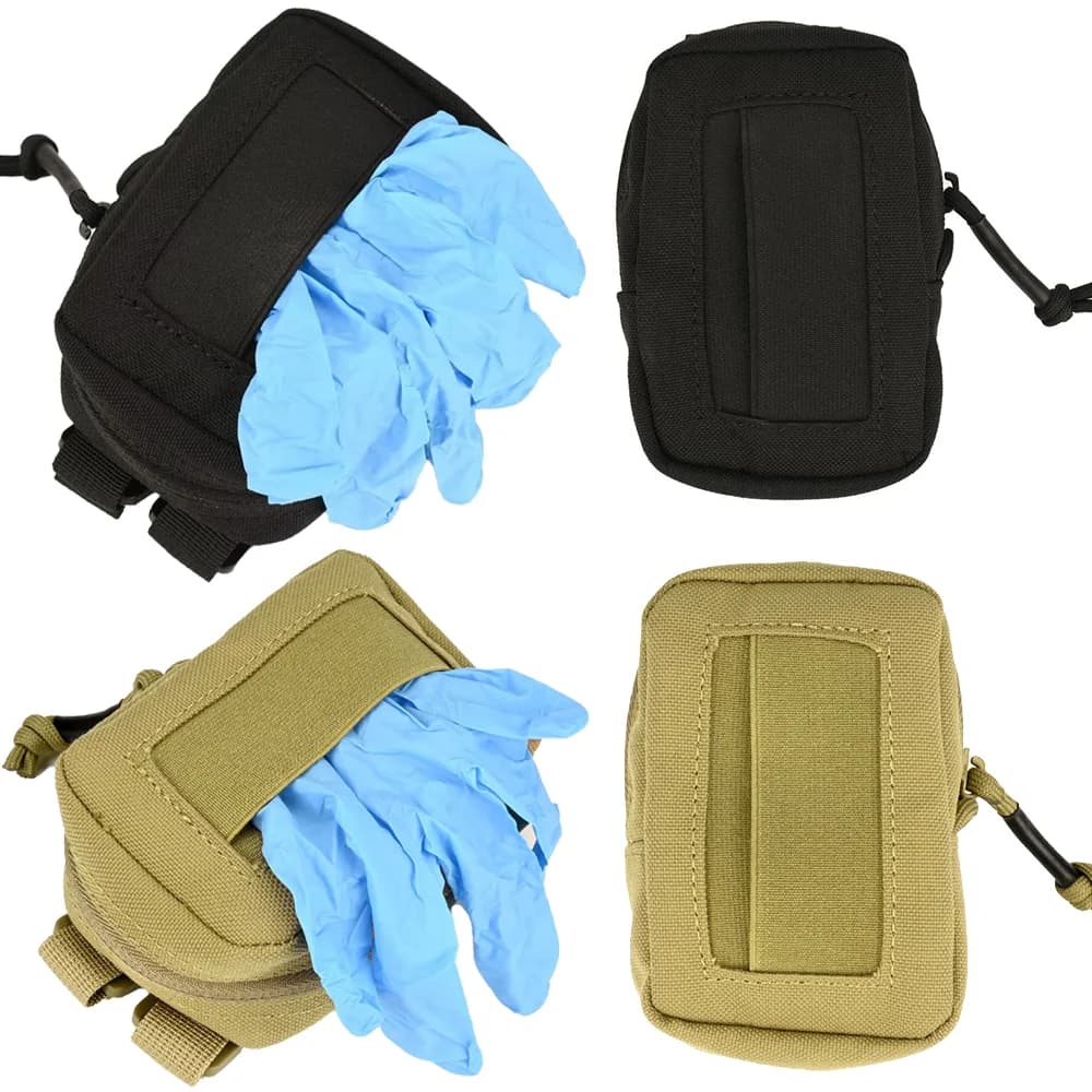 Custodia per guanti monouso in lattice tattico Custodia per guanti da cintura in nylon Borsa EMT Custodia per accessori Molle Accessorio per borsa da caccia tattica