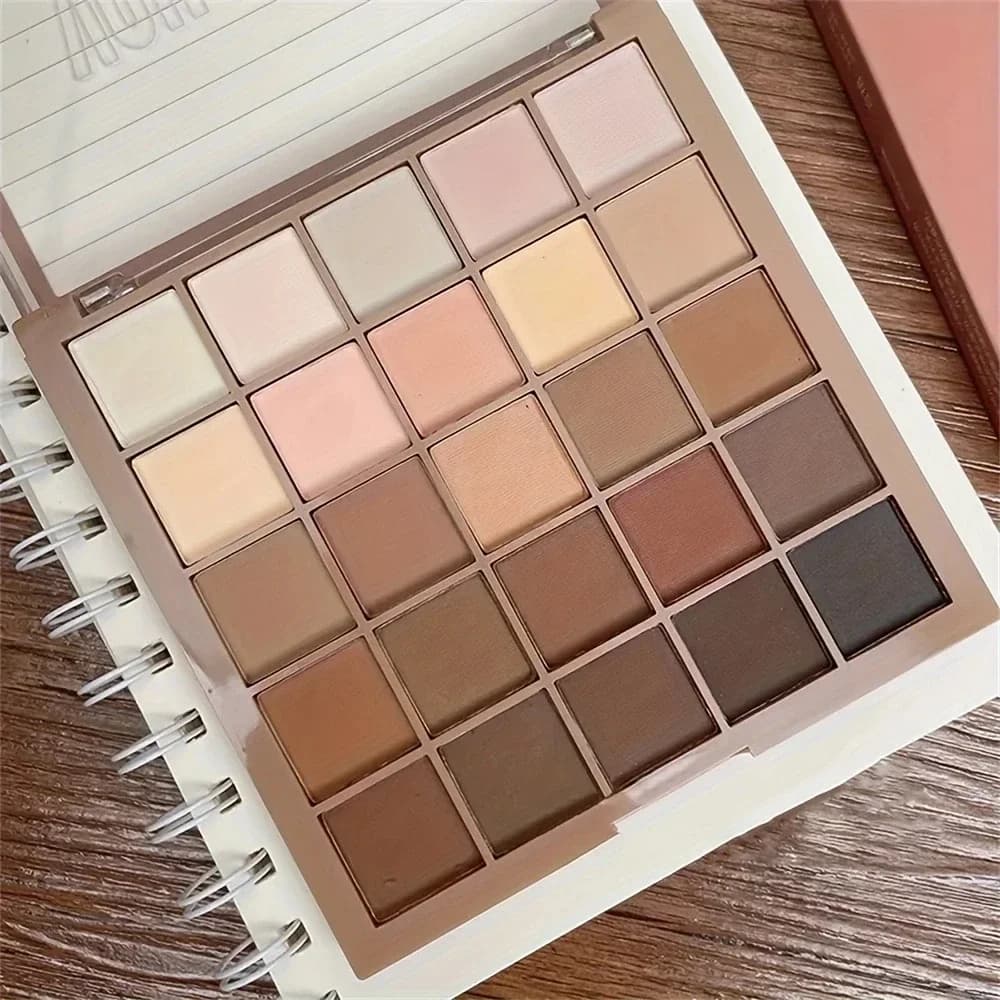 25 Color Eyeshadow Palette Natural Gray Brown Earthy Tone Coffee Chocolate Style Makeup Shadows for Eyes Make Up Women Cosmetics