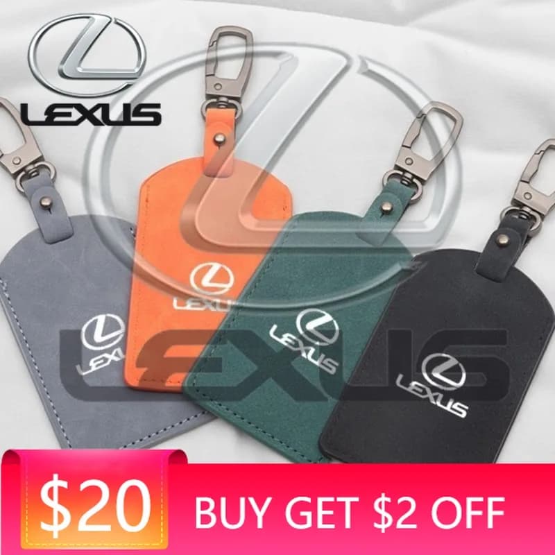 Custodia Protettiva Integrale in Pelle Scamosciata per Chiave Smart NFC Auto con Emblemi per Lexus CT ES GS NX IS250 CT200h IS300h ES