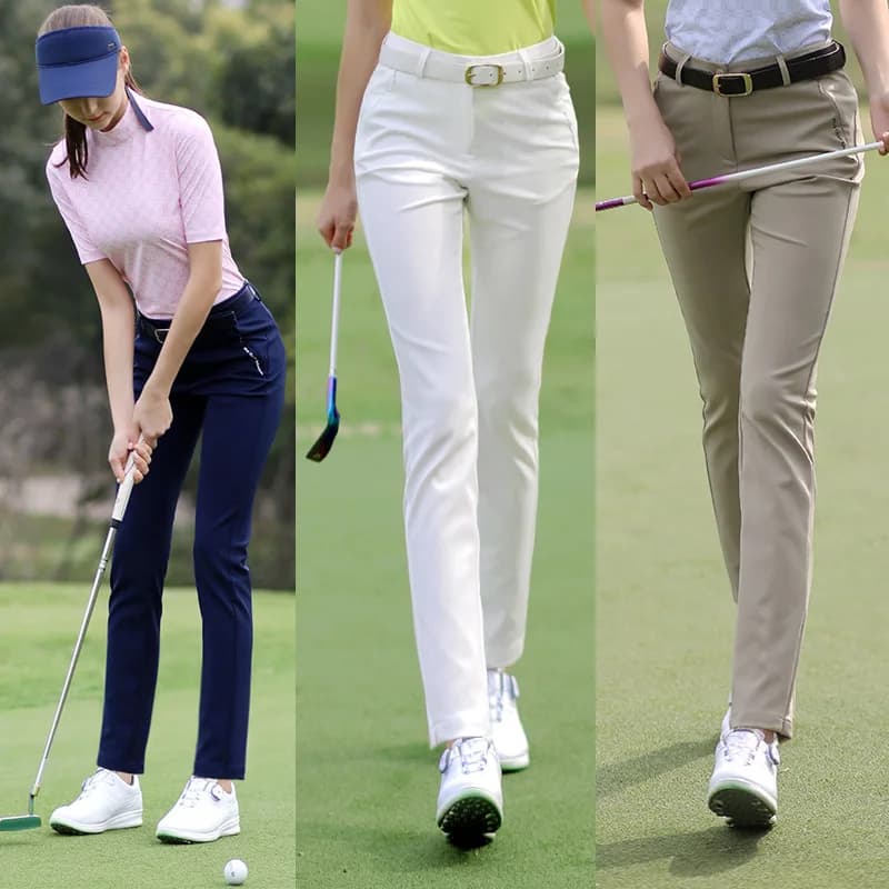 Pantaloni da golf da donna PGM con elevata elasticità e tessuto impermeabile, vestibilità slim e pantaloni sportivi casual dimagranti KUZ127