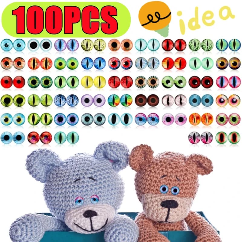 100 PZ 50 Paia Occhi di Drago Occhio di Gatto Giocattoli Vendita Calda 6mm 8mm 10mm 12mm Fatti A Mano Foto Cabochon In Vetro FAI DA TE Fare Bambole accessori