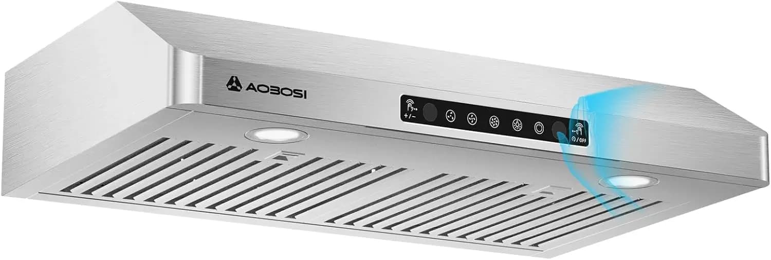 Cappa aspirante da 30 pollici da incasso (versione aggiornata) 800 CFM con controllo gestuale/touch/motore, 3 velocità e luce LED