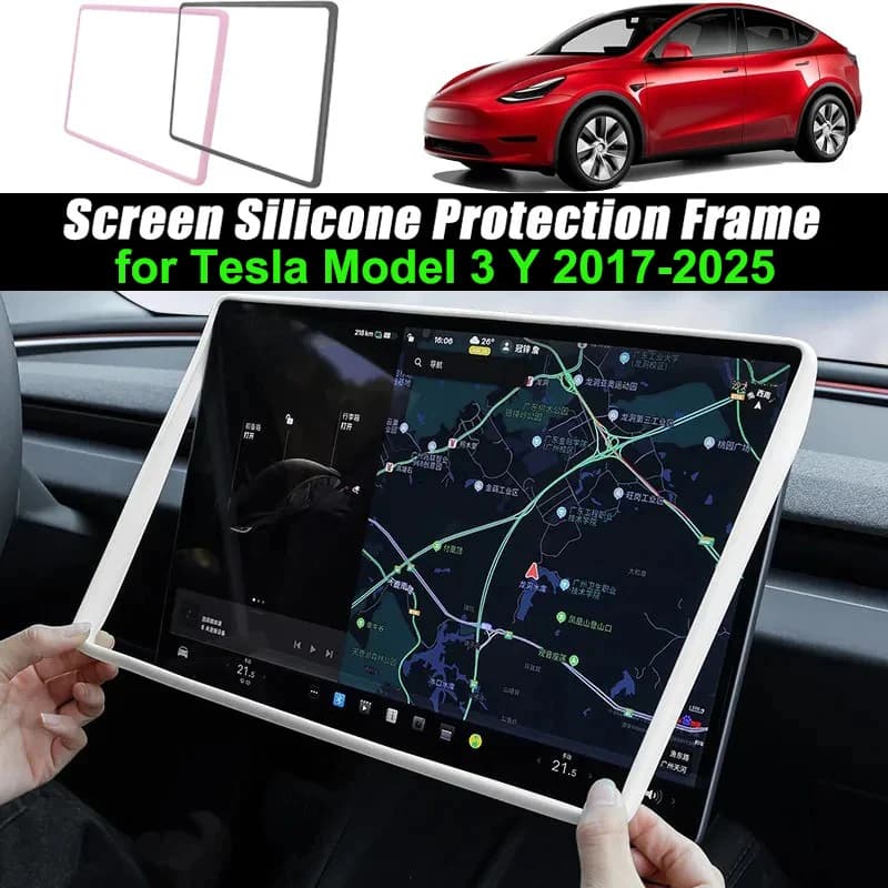 Nuova Protezione Schermo per Tesla, Cornice Protettiva per Display, Copertura per Bordo Display, Accessori per Controllo Centrale per Tesla Model 3 Y Juniper 2025