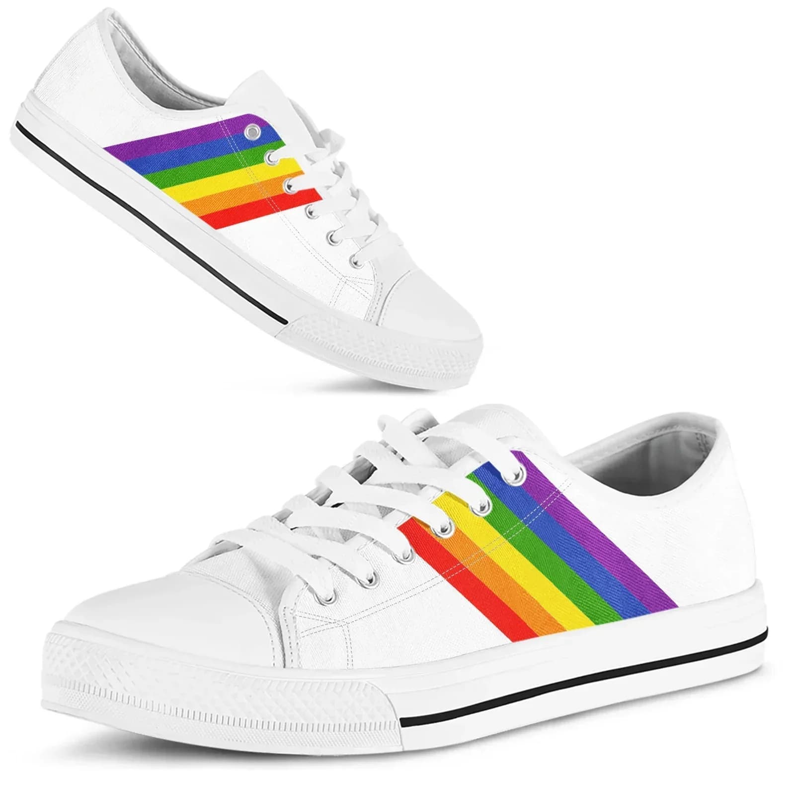 Sneakers in tela LGBT Pride da donna, scarpe casual in tela per coppia, scarpe sportive da donna, scarpe basse stringate da uomo per adulti, Zapatillas Mujer