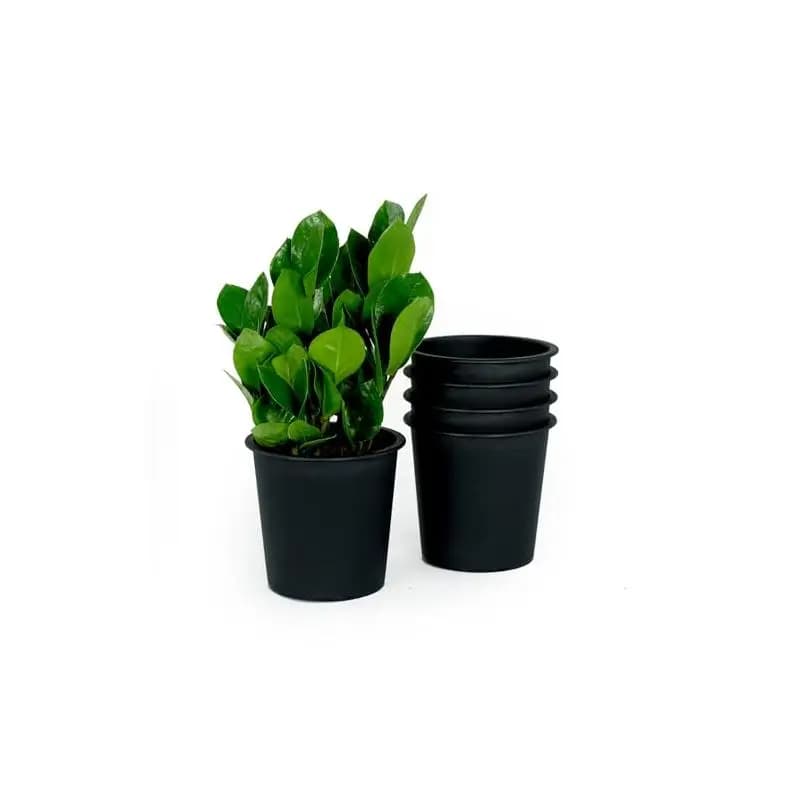 Vaso per piante da vivaio rotondo da 7,9 pollici - Set di 5 vasi da giardino in plastica con drenaggio per uso domestico e esterno