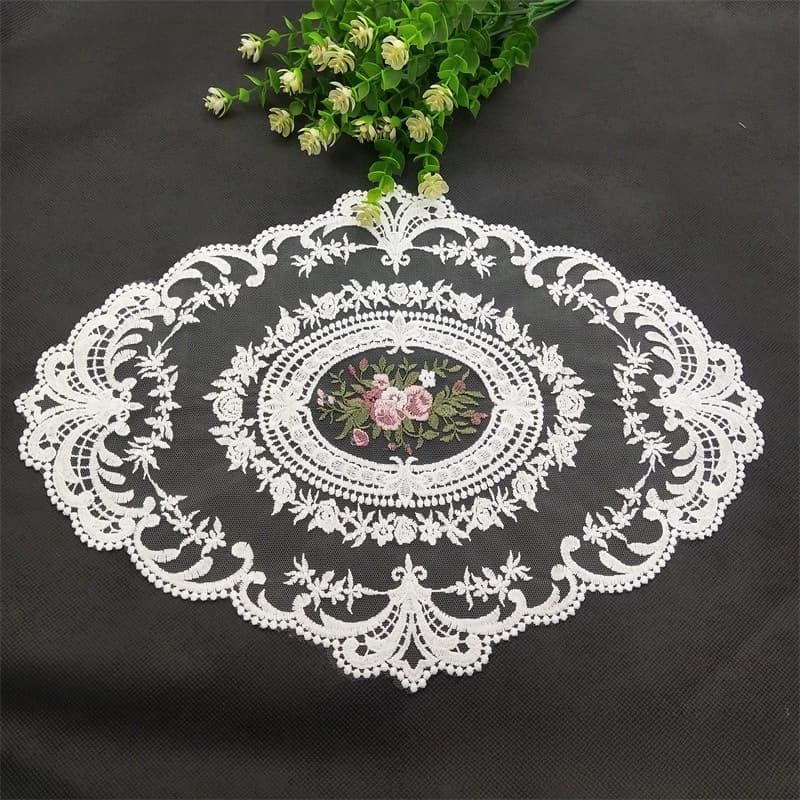 European Style Dining Mat Embroidered Lace Tea Table Mat Dust Cover Cloth Shooting Prop Sofa Mat Decorative Plate Mat Napkins