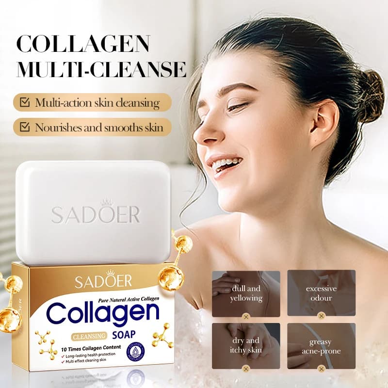 1/2pcs SADOER Collagen Ossein Face Shaft for Facewashing Detergent for Face Hydrating Oil Control Body Handmade soap