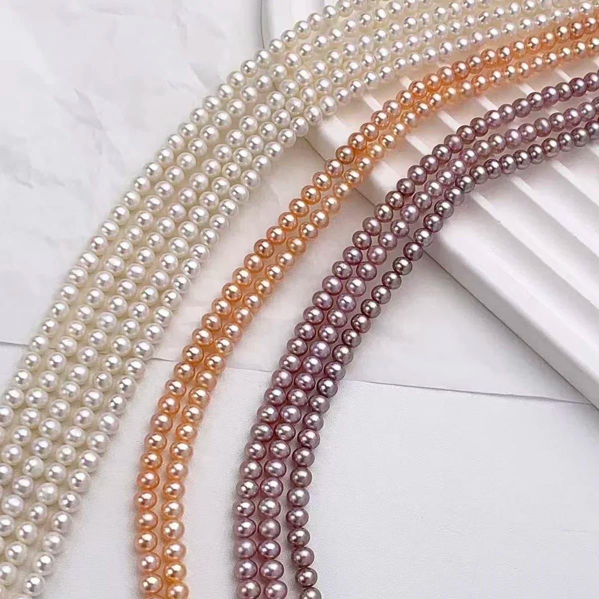 5-6mm AAAAA impeccabile perla d'acqua dolce naturale arancione viola vicino a gioielli con perline piatte rotonde per realizzare accessori per braccialetti collana fai da te