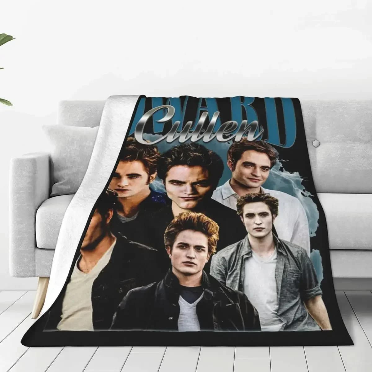 Edward Cullen Retro 90 Omaggio Coperta Crepuscolare Coperta Robert Pattinson Coperte in lana Viaggio in aereo Morbido e caldo Copriletto
