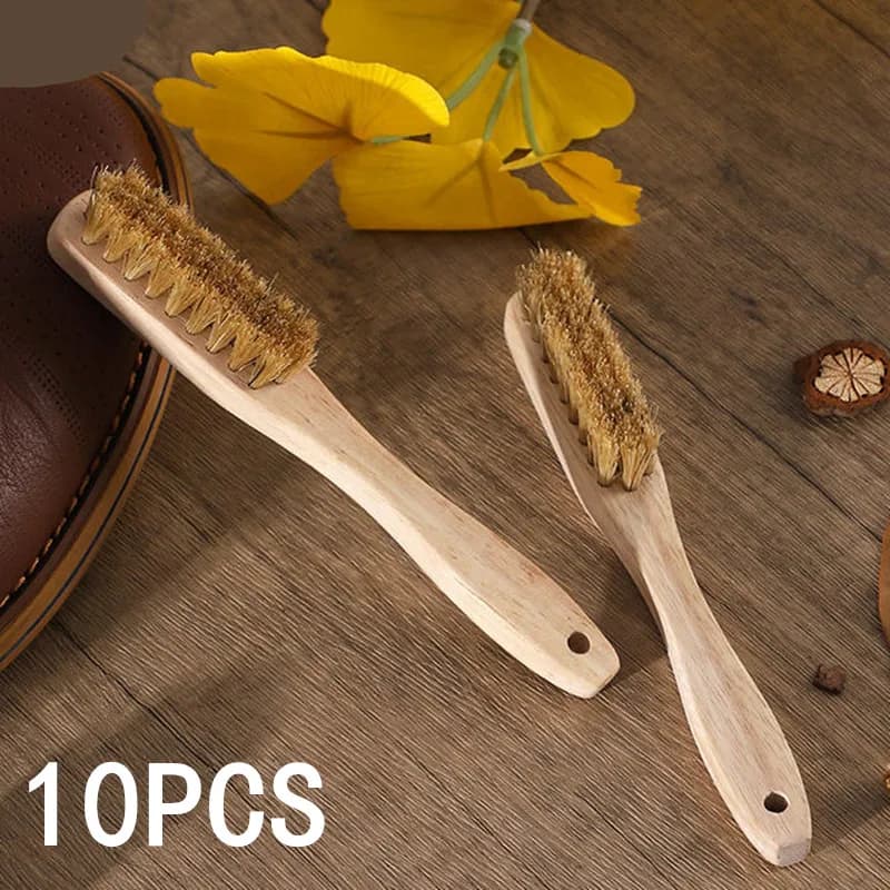 1/2/3/5/10PCS Small Solid Wood Long Handle Boar Bristle Nail Brush - Natural Portable Hand Care Tool for Nail Gap Cleaning