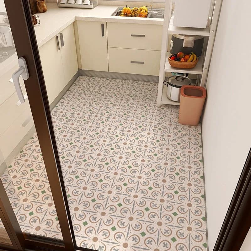 Kitchen Carpet Waterproof Floor Mat Pvc Leather Carpets Large Size Non-slip Anti-oil Foot Mats Modern Style Home Decoration Rugs