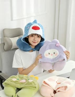 Premium skin-friendly Popular Comfortable Wearable Hoody Travel Pillow for school office
