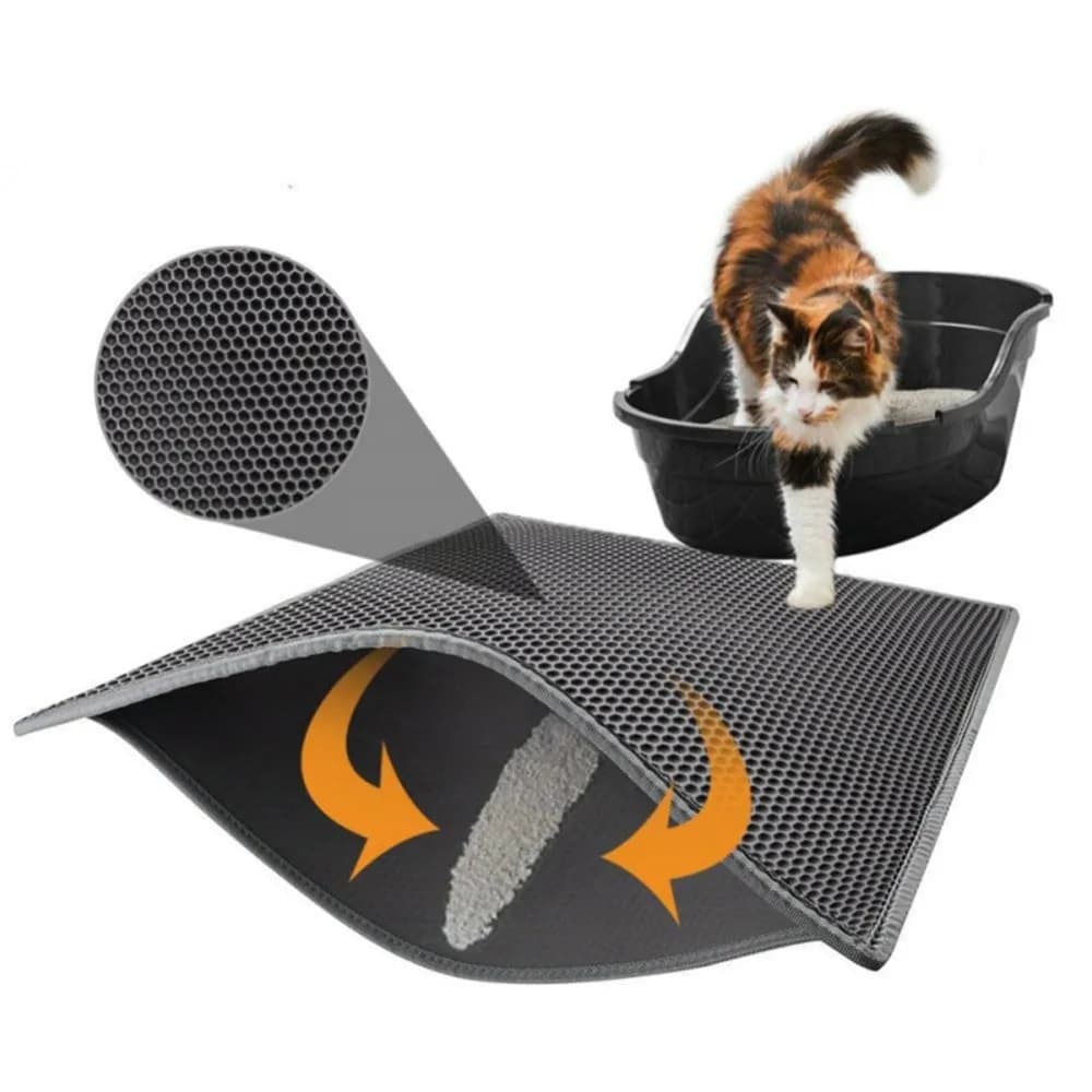 Tappetino per lettiera per gatti per animali domestici impermeabile EVA lettiera per gatti a doppio strato che cattura lettiera per animali domestici tappetino pulito prodotti per gatti accessori
