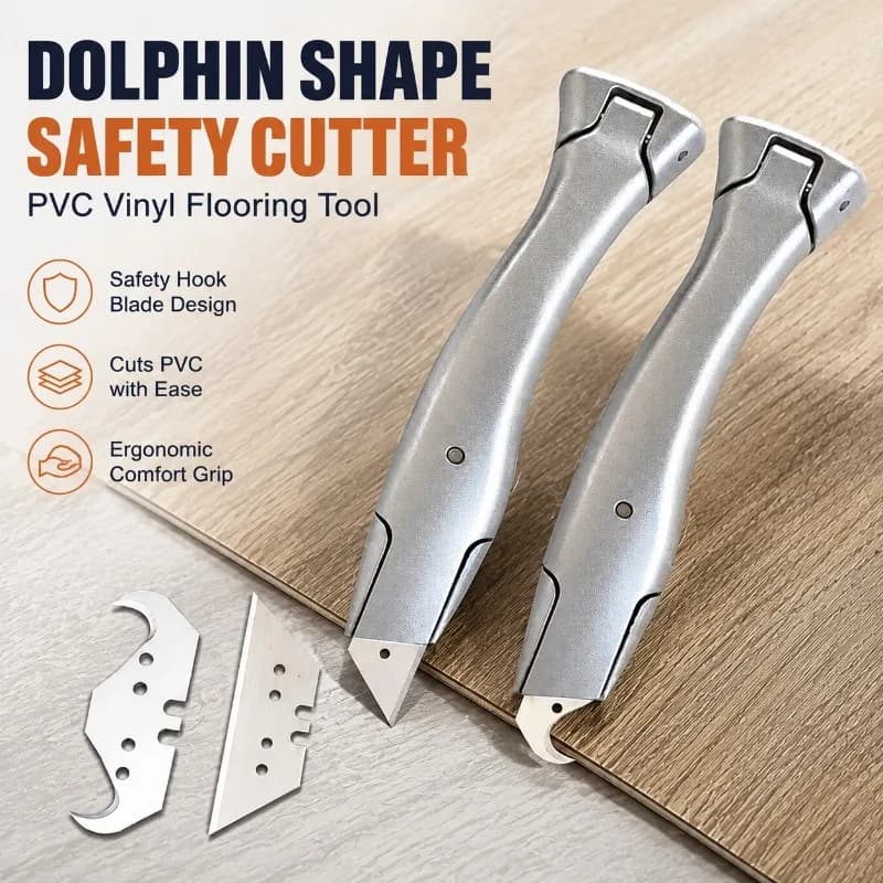 Heavy‑duty Hook‑cutter for PVC‑vinyl‑flooring Dolphin‑shaped Safety‑knife Fish‑form Cutting‑tool Ox‑horn‑styled Hook‑blade