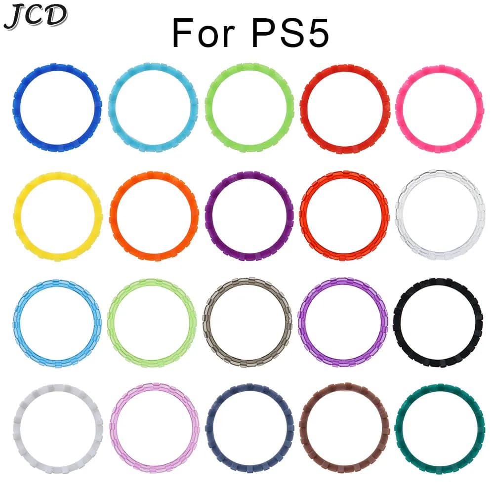 JCD 2 pezzi di plastica colorata accento Thumbstick Rocker Accent Rings per Controller PS5 accessori per Gamepad