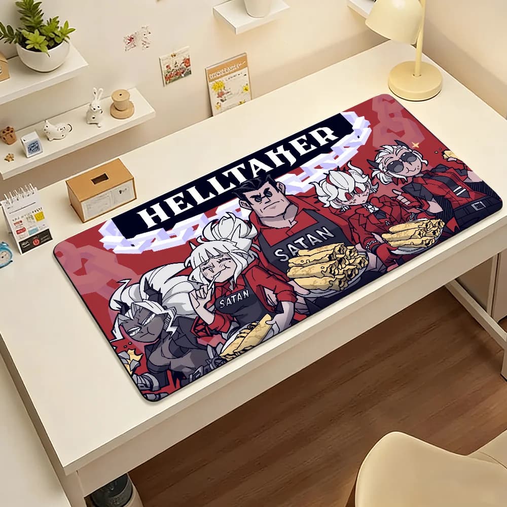 Game H-Helltaker Mouse Pad Large Non-Slip Waterproof Mat Stitched Edge Keyboard Pad for Gaming Daily Office
