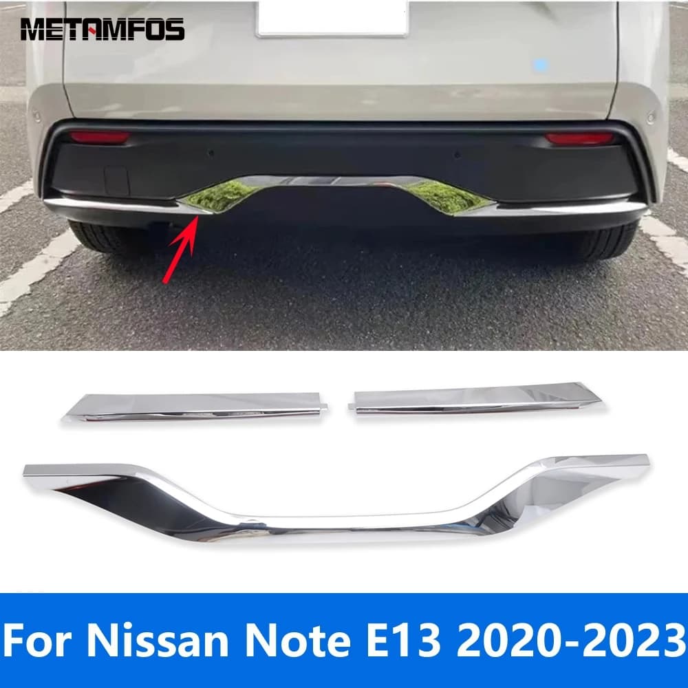 Car Accessories For Nissan Note E13 2020 2021 2022 2023 Chrome Rear Bumper Lip Trim Body Kit Spoiler Splitter Diffuser Protector