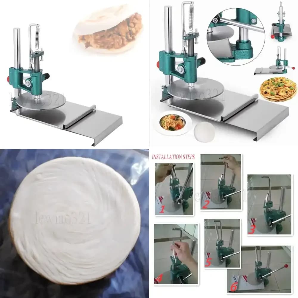 Pressa Manuale per Pizza da 12.5, 22, 25, 30, 35 CM, Macchina per Impasto, Sfogliatrice per Pasta, Apparecchio per Appiattire la Pasta, Utensile da Cucina