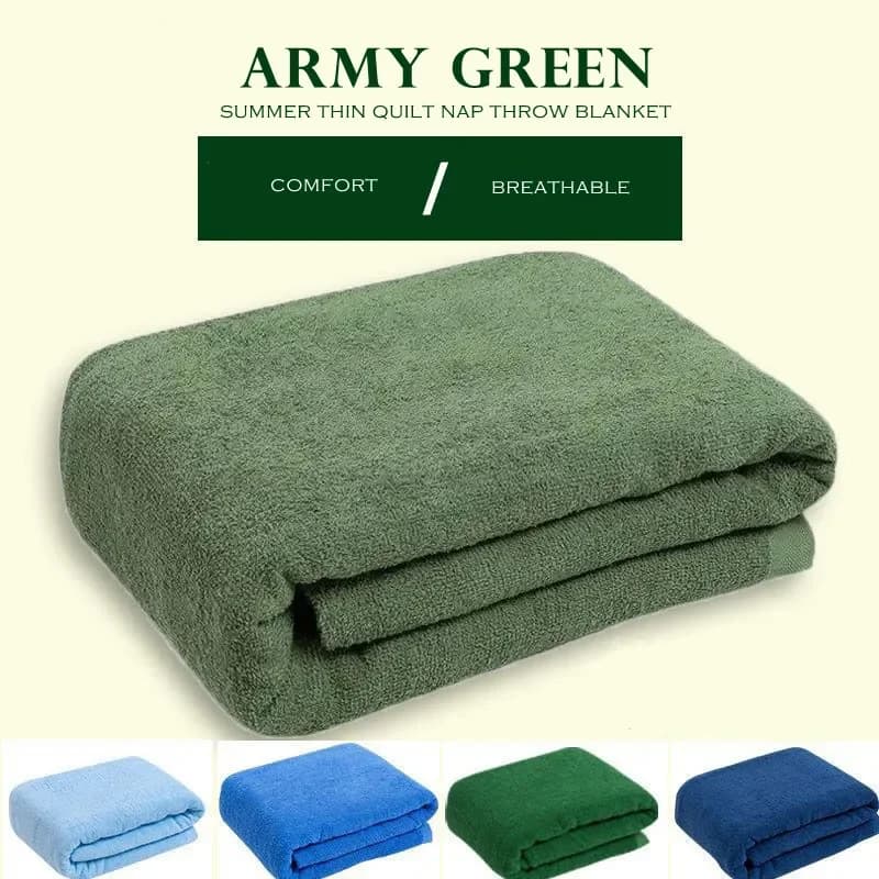 WASART Summer army green asciugamano trapunta in cotone coperta per pisolino copriletto morbido aria condizionata cool thin comforter biancheria da letto di lusso 150
