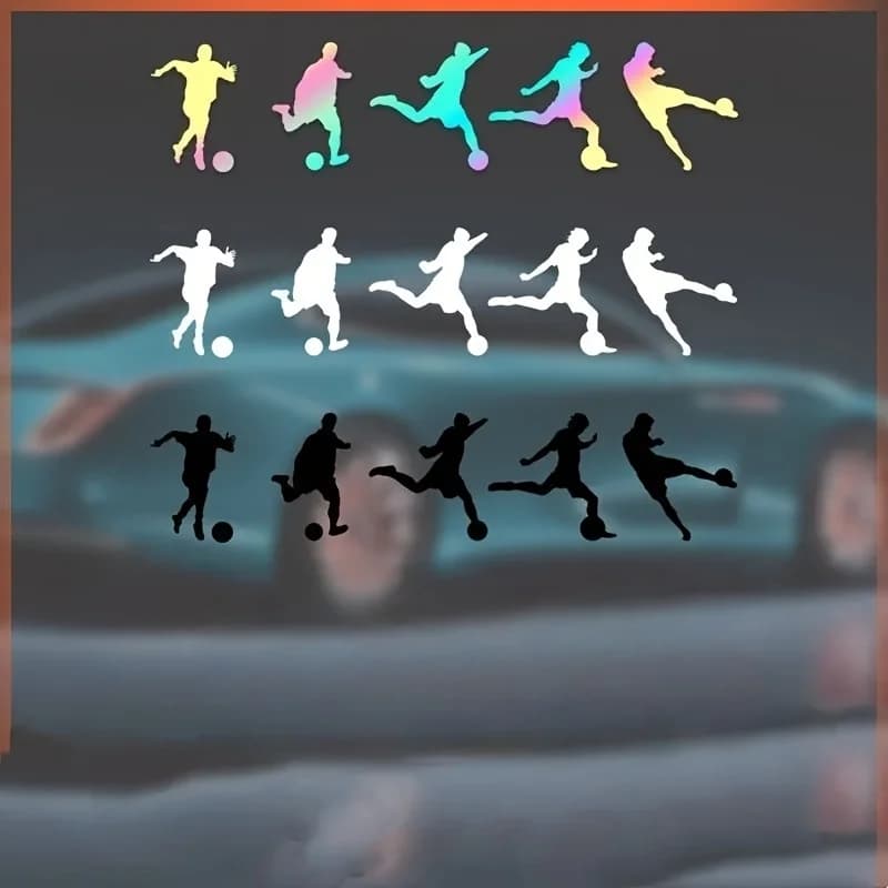 Football Player Car Stickers, 5 Styles Vinyl Decals, Waterproof Decor for Car Body Window, For Sports Fans