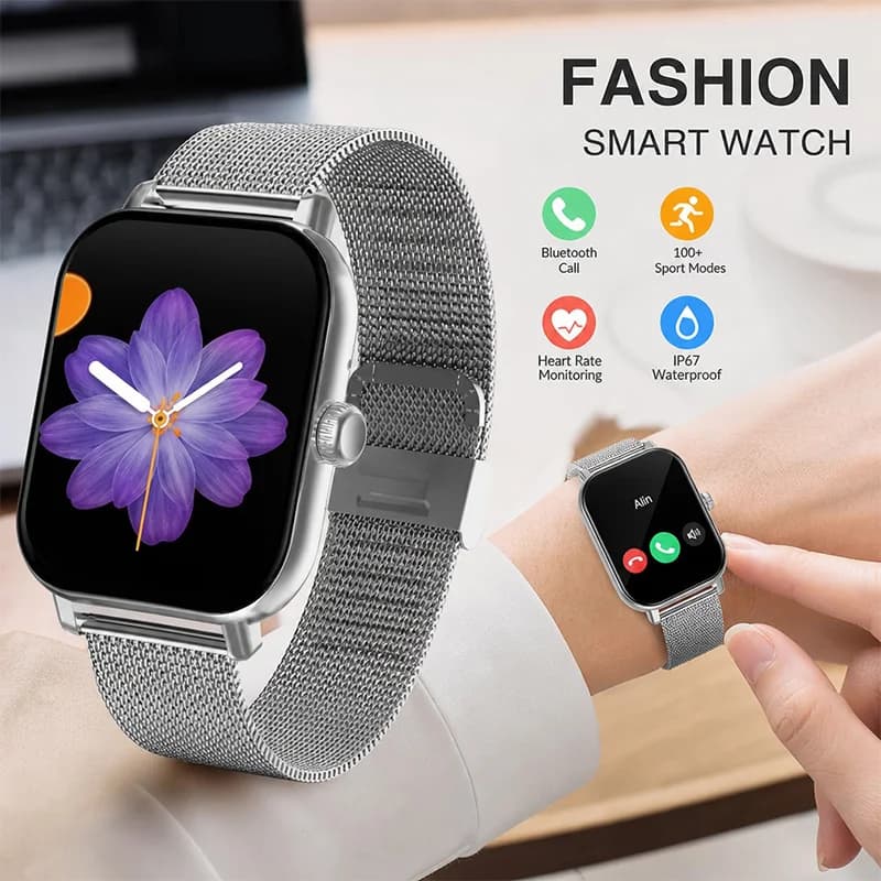 Smart Watch Bluetooth Call Touch Screen Blood Oxygen Monitor Heart Rate SleepTrack SportWatch Waterproof for Men Women HT22
