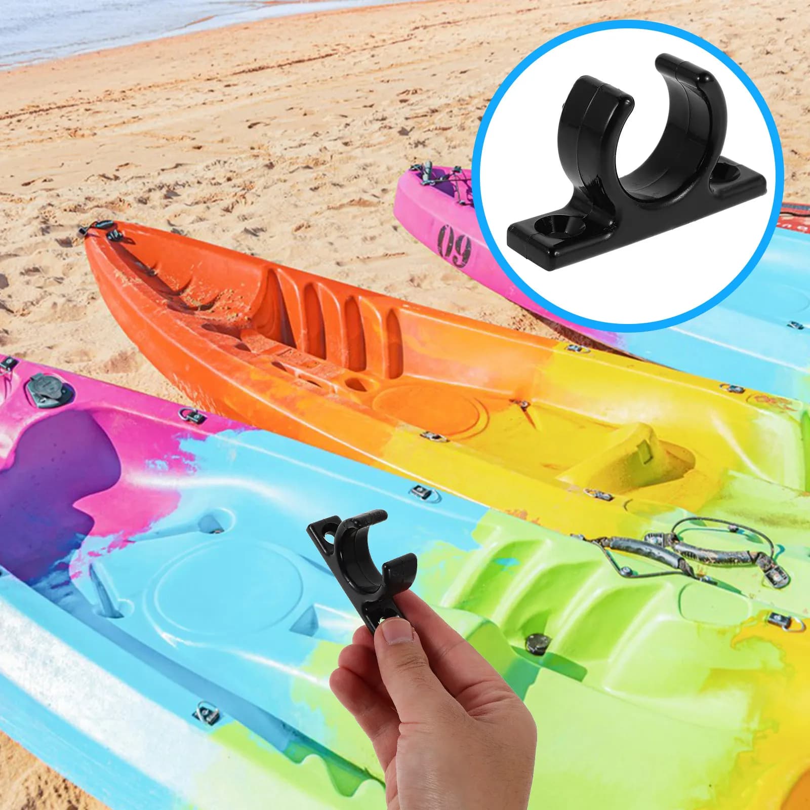 2 Pezzi Morsetto per Tubo Barca in Nylon, Supporto per Pagaia, Pratico Porta Remo, Clip per Pagaia Kayak Marino, Resistente all'Usura