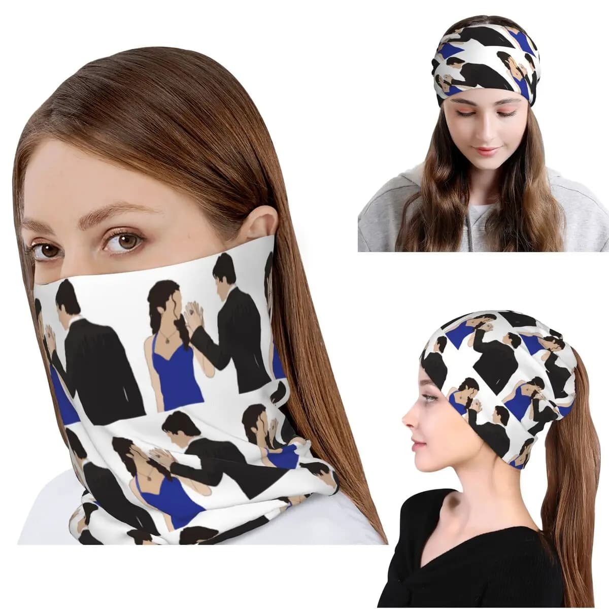 The Vampire Diaries Damon Salvatore e Elena Bandana Scaldacollo Sciarpa Magica Maschera Calda per il Viso Berretto Invernale Unisex per Adulti