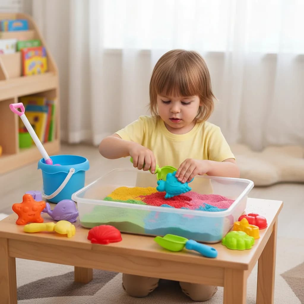 Set di 17 Giocattoli da Spiaggia per Bambini con Secchiello, Pale, Stampi a Forma di Stella Marina, Cavalluccio Marino e Delfino, Giochi Estivi per Sabbiera