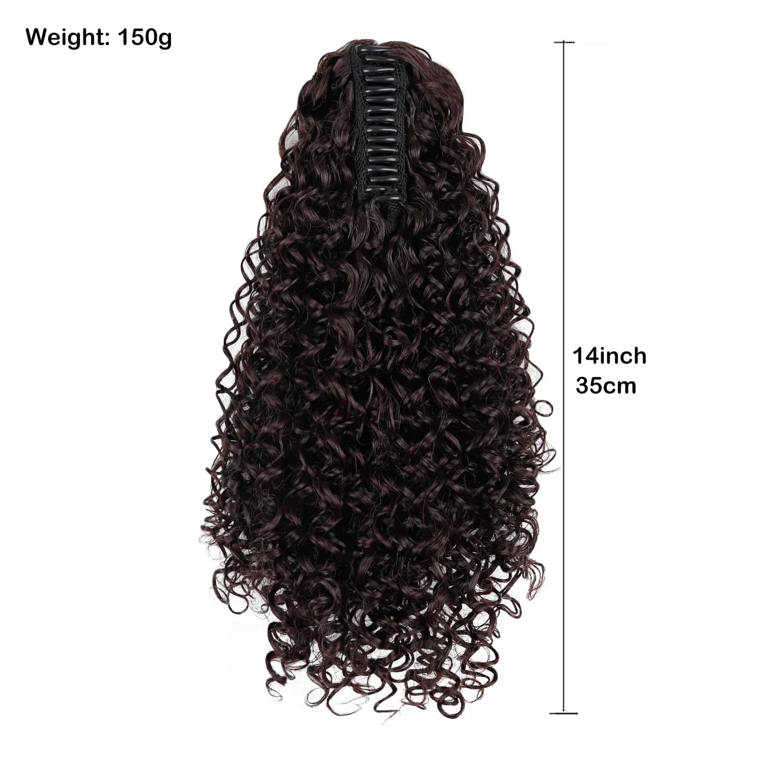 Ponytail Extensions Claw Clip Hair Deep Curly 14 Inch Fluffy Kinky Curl Synthetic Ponytail Hair Daily Hairstyle