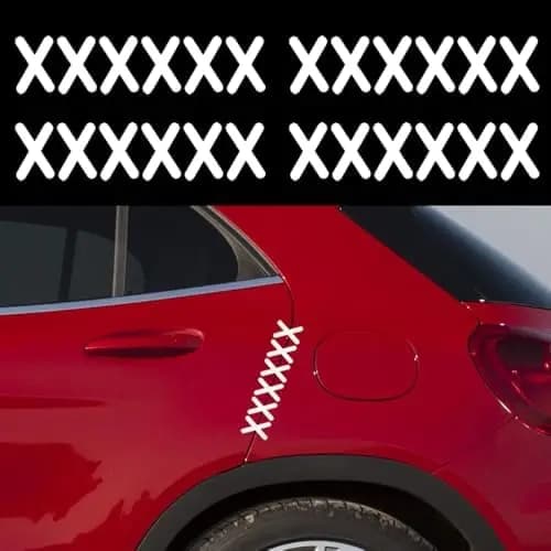 Adesivo per auto a forma di X Ouliget – 4 pezzi, copertura antigraffio bianca stile benda per paraurti, bagagliaio, finestrino