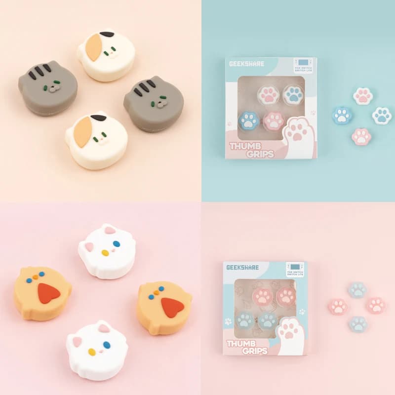 Cat Chick Morbido Thumb Stick Grip Cap Joystick Copertura protettiva per Nintendo Switch NS Lite Joy-con Controller Thumbstick Case