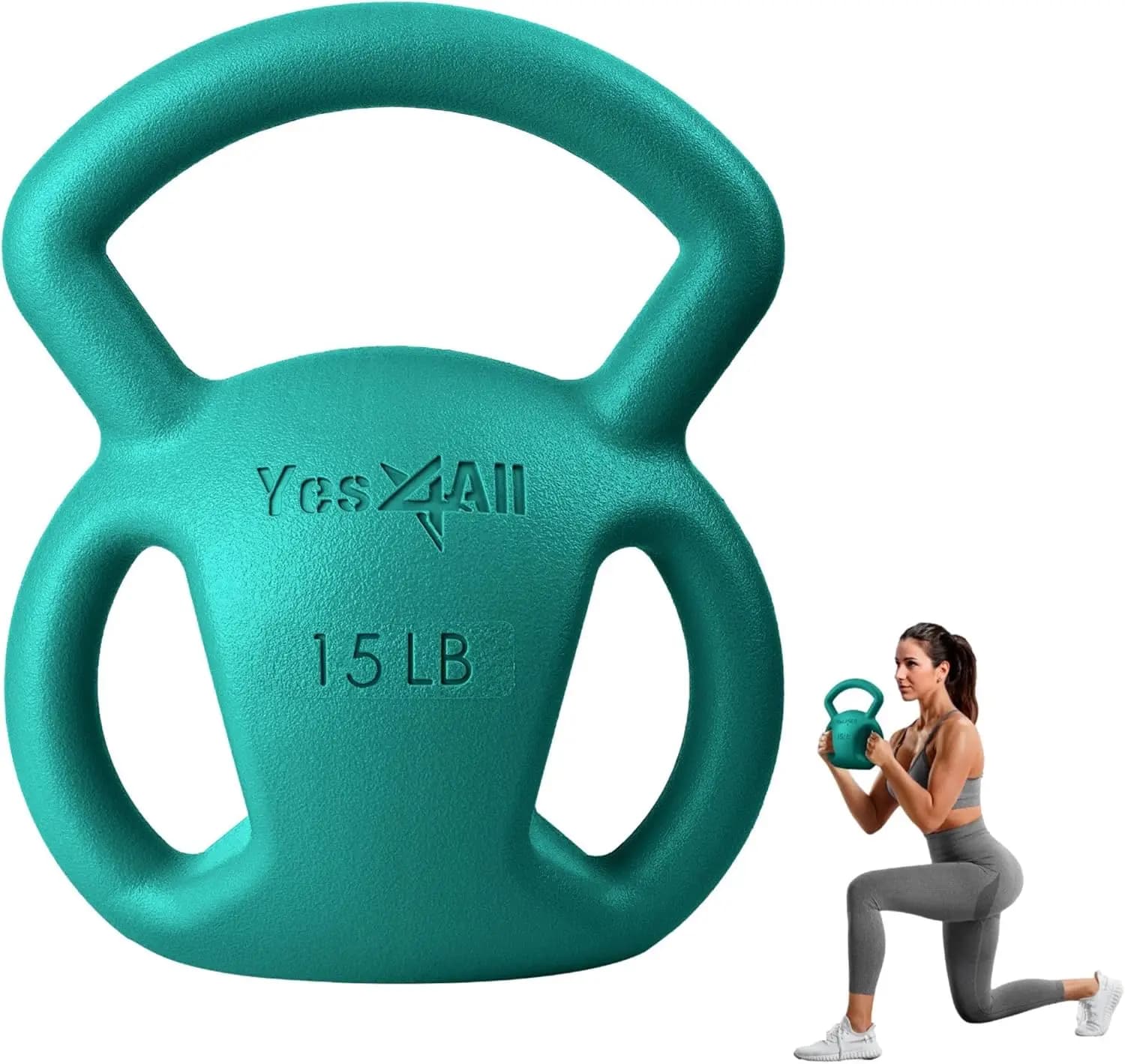 Kettlebell for woman, strength training with multiple grip, home gym exercises and full workout for the whole body, 5-25 single pounds or set