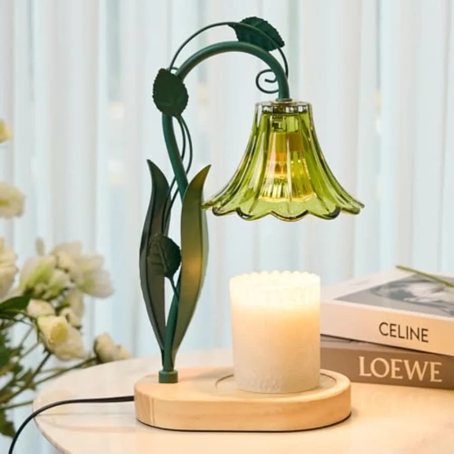 Candle Warmer Lamp with Timer and Dimmer Adjustable Height Glass Candle Lamp Electric Candle Lamp Warmer for Home Decor Gift fo
